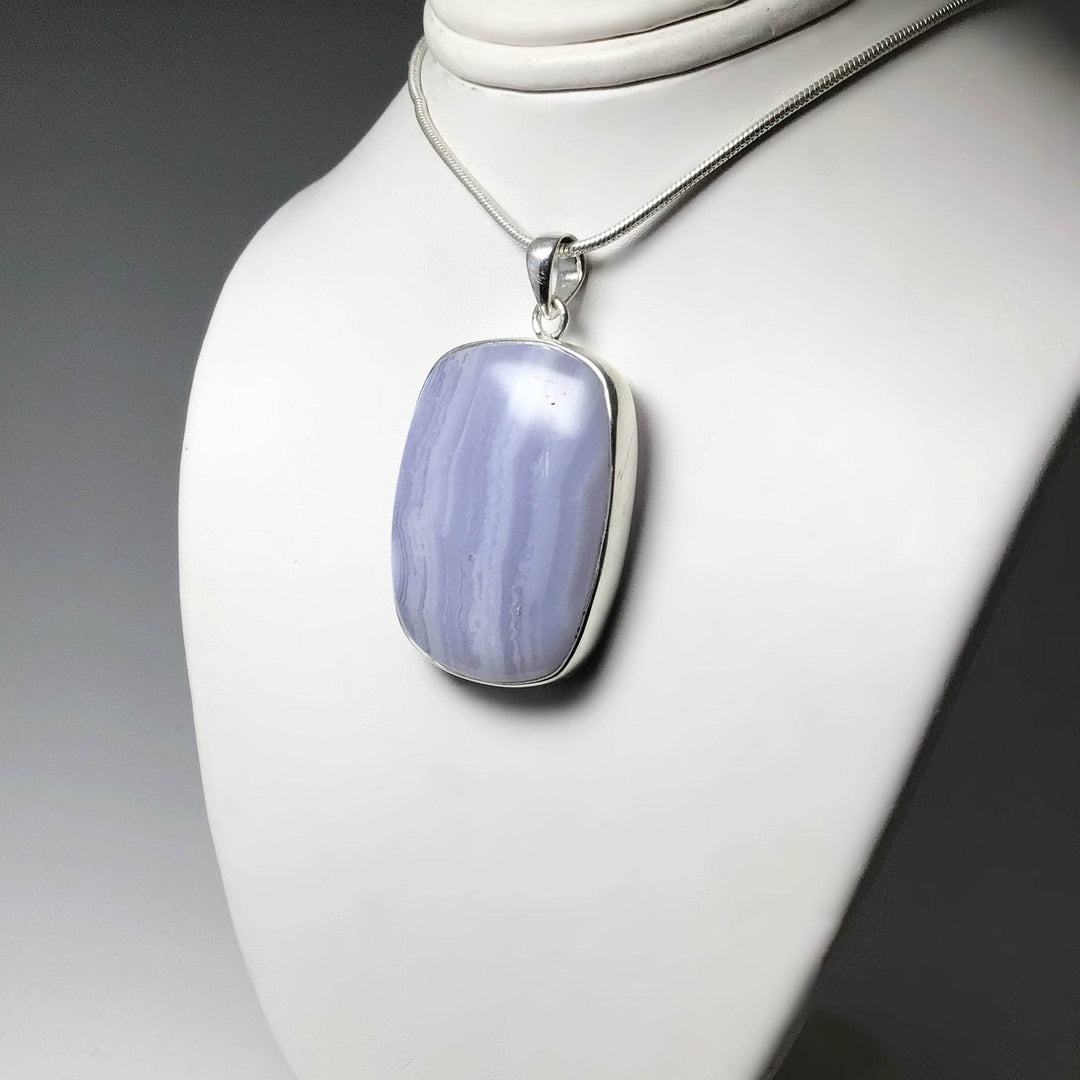 Blue Lace Agate Pendant-Rocks and Gems Canada