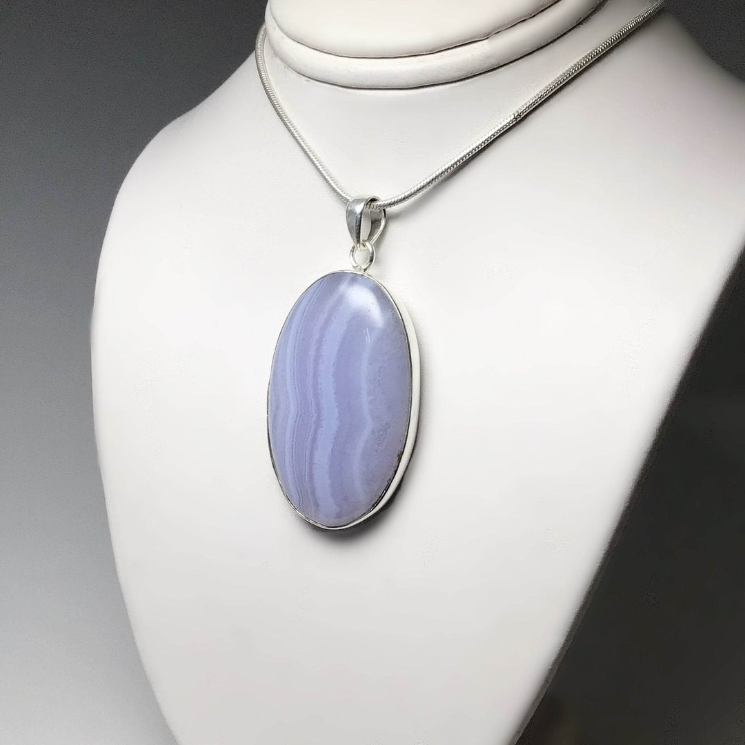 Blue Lace Agate Pendant-Rocks and Gems Canada