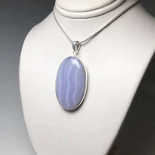 Blue Lace Agate Pendant-Rocks and Gems Canada