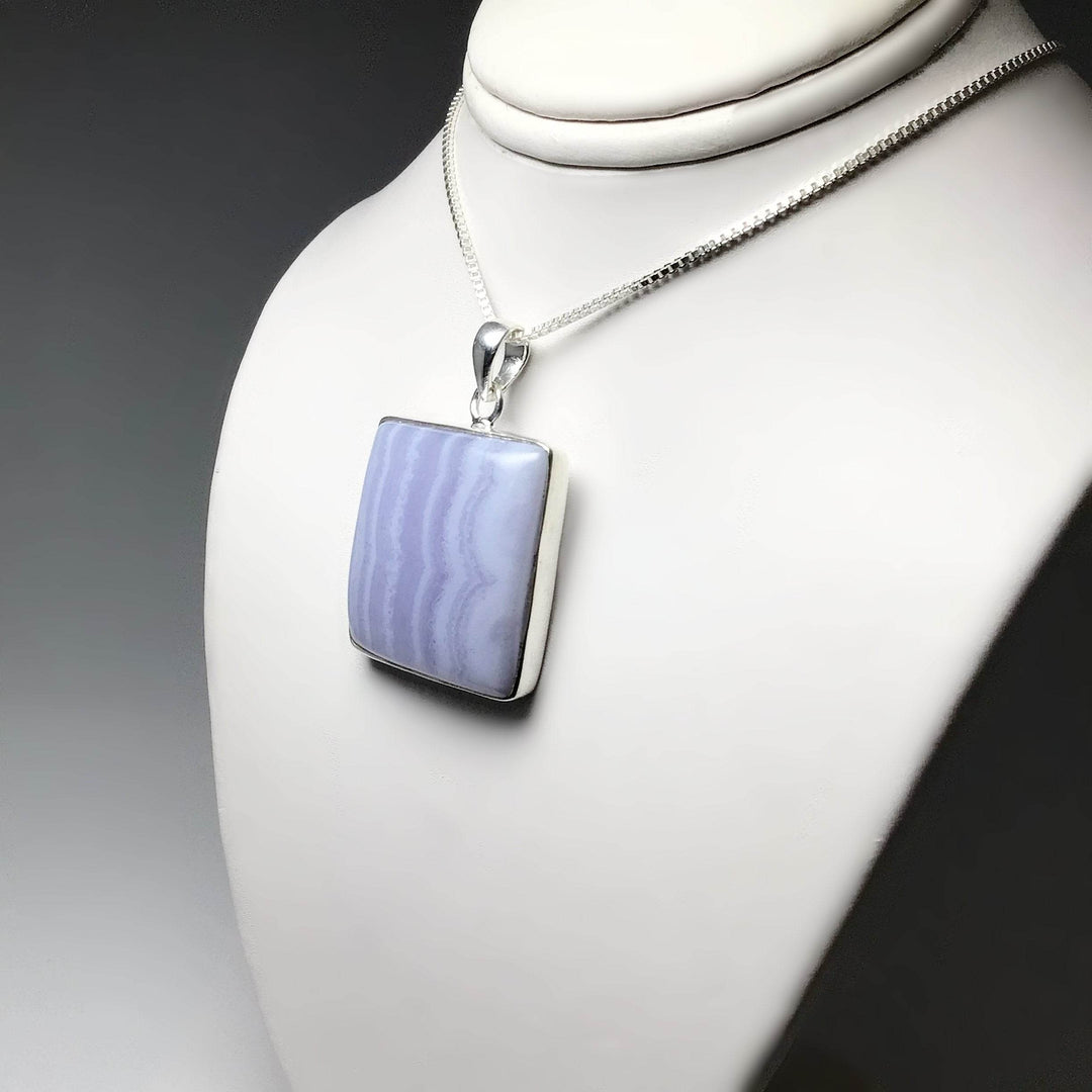 Blue Lace Agate Pendant-Rocks and Gems Canada