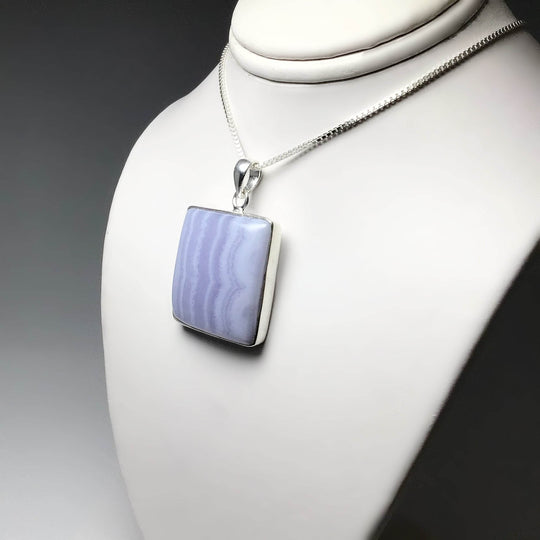 Blue Lace Agate Pendant-Rocks and Gems Canada
