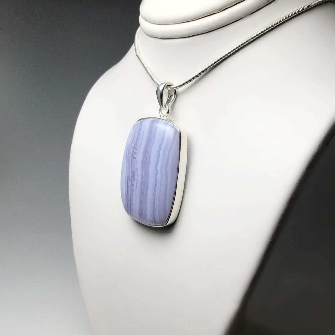 Blue Lace Agate Pendant-Rocks and Gems Canada