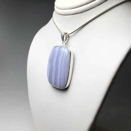 Blue Lace Agate Pendant-Rocks and Gems Canada