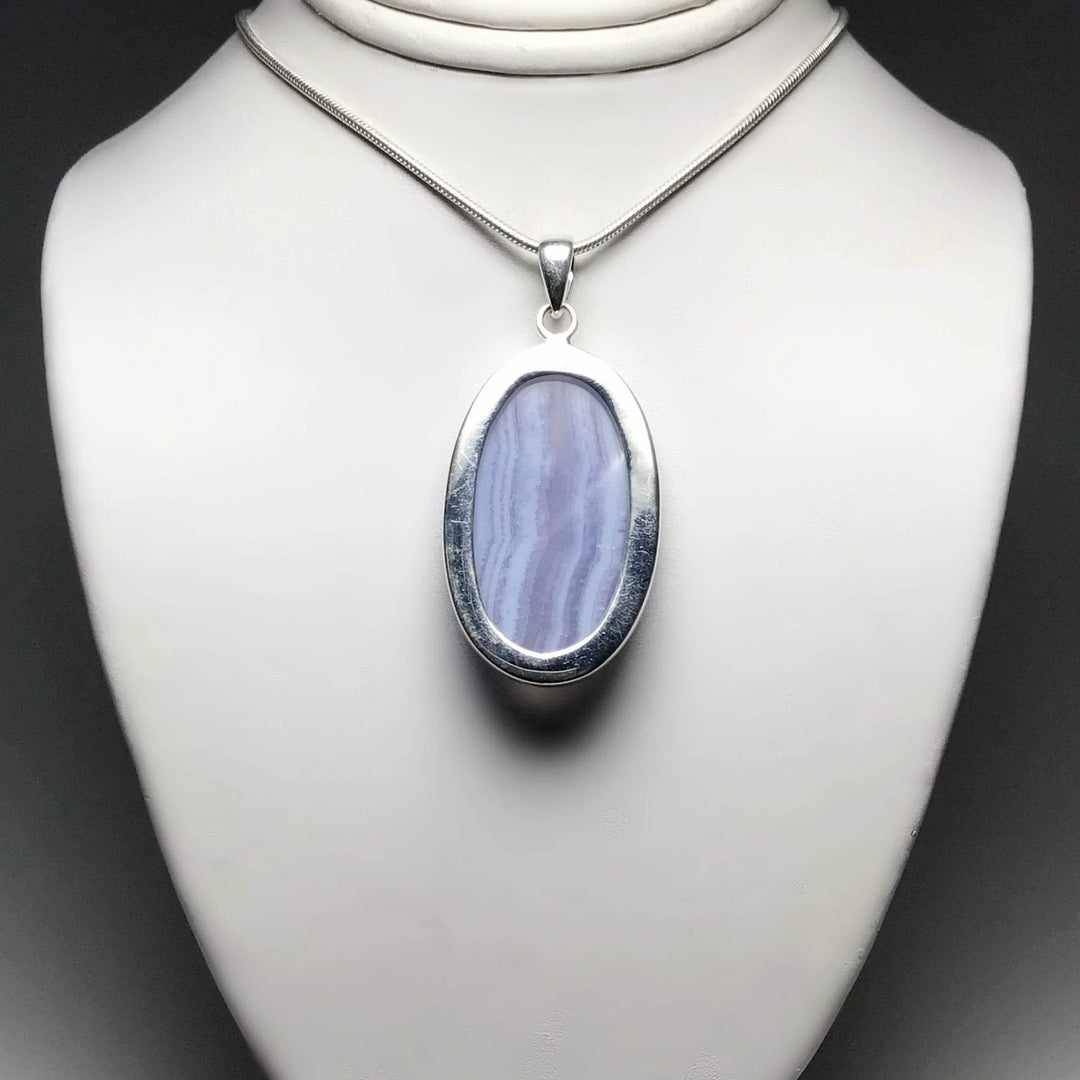 Blue Lace Agate Pendant-Rocks and Gems Canada