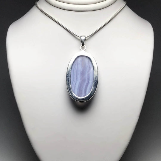 Blue Lace Agate Pendant-Rocks and Gems Canada