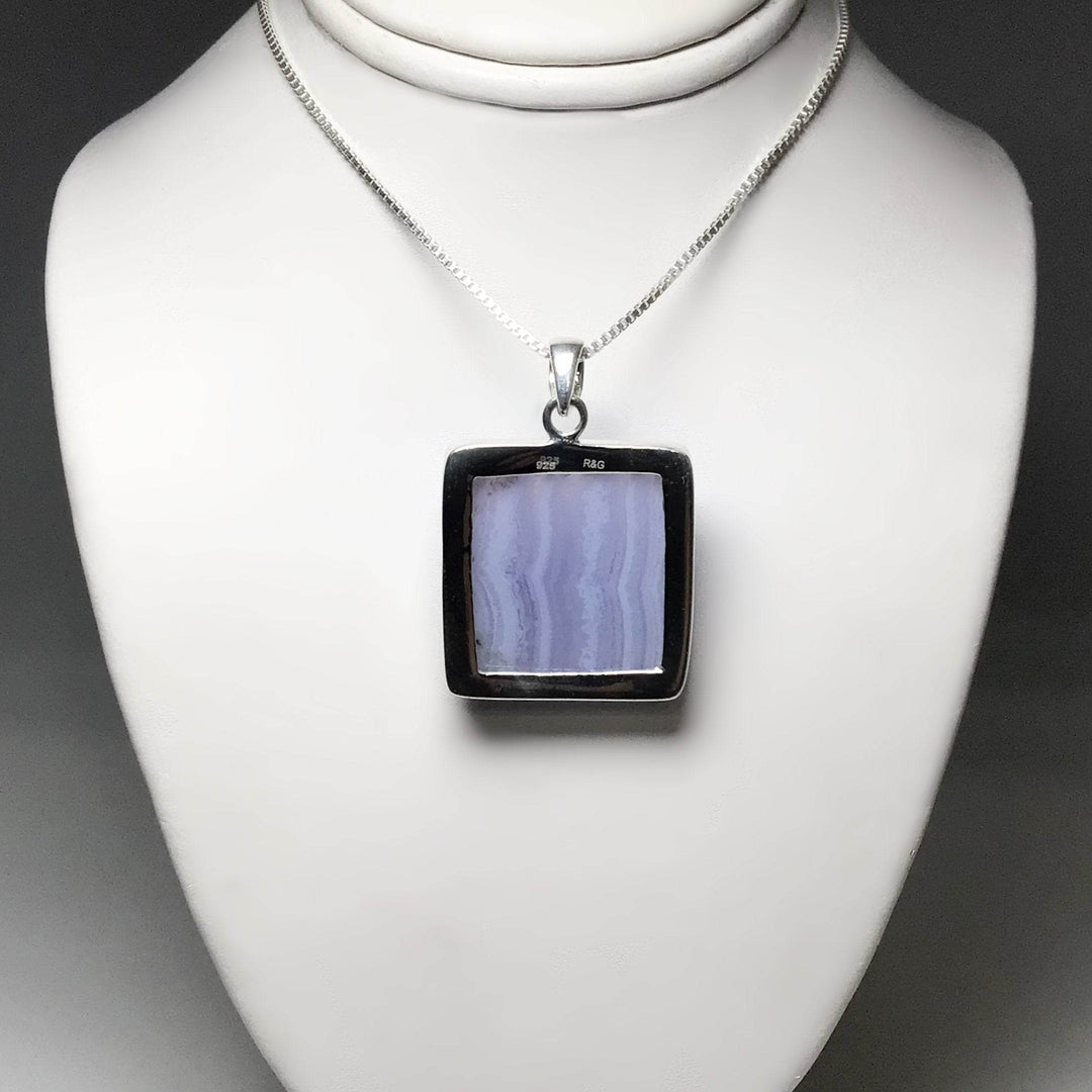 Blue Lace Agate Pendant-Rocks and Gems Canada