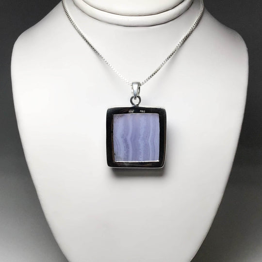 Blue Lace Agate Pendant-Rocks and Gems Canada