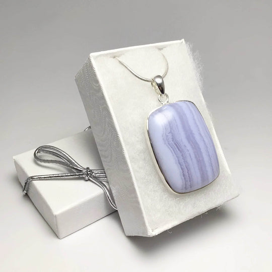 Blue Lace Agate Pendant-Rocks and Gems Canada