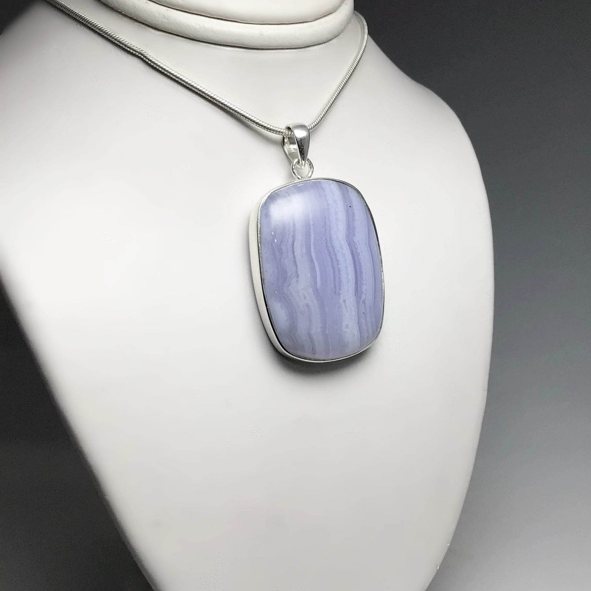 Blue Lace Agate Pendant-Rocks and Gems Canada