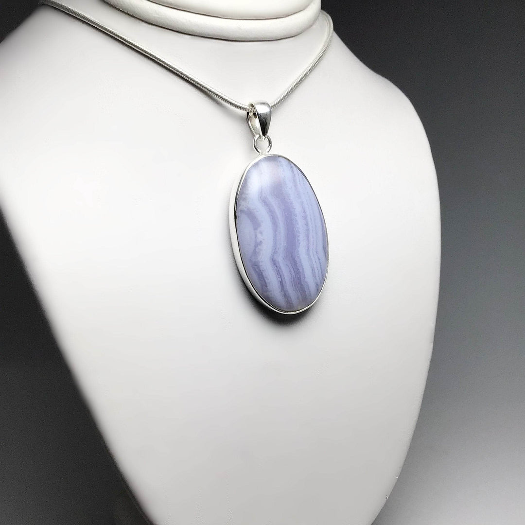 Blue Lace Agate Pendant-Rocks and Gems Canada