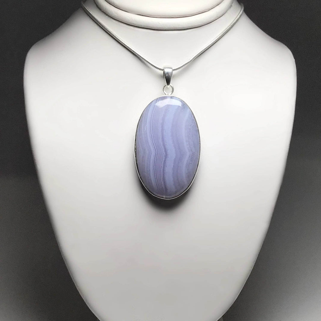 Blue Lace Agate Pendant-Rocks and Gems Canada