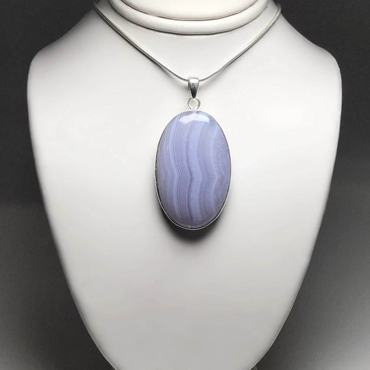 Blue Lace Agate Pendant-Rocks and Gems Canada