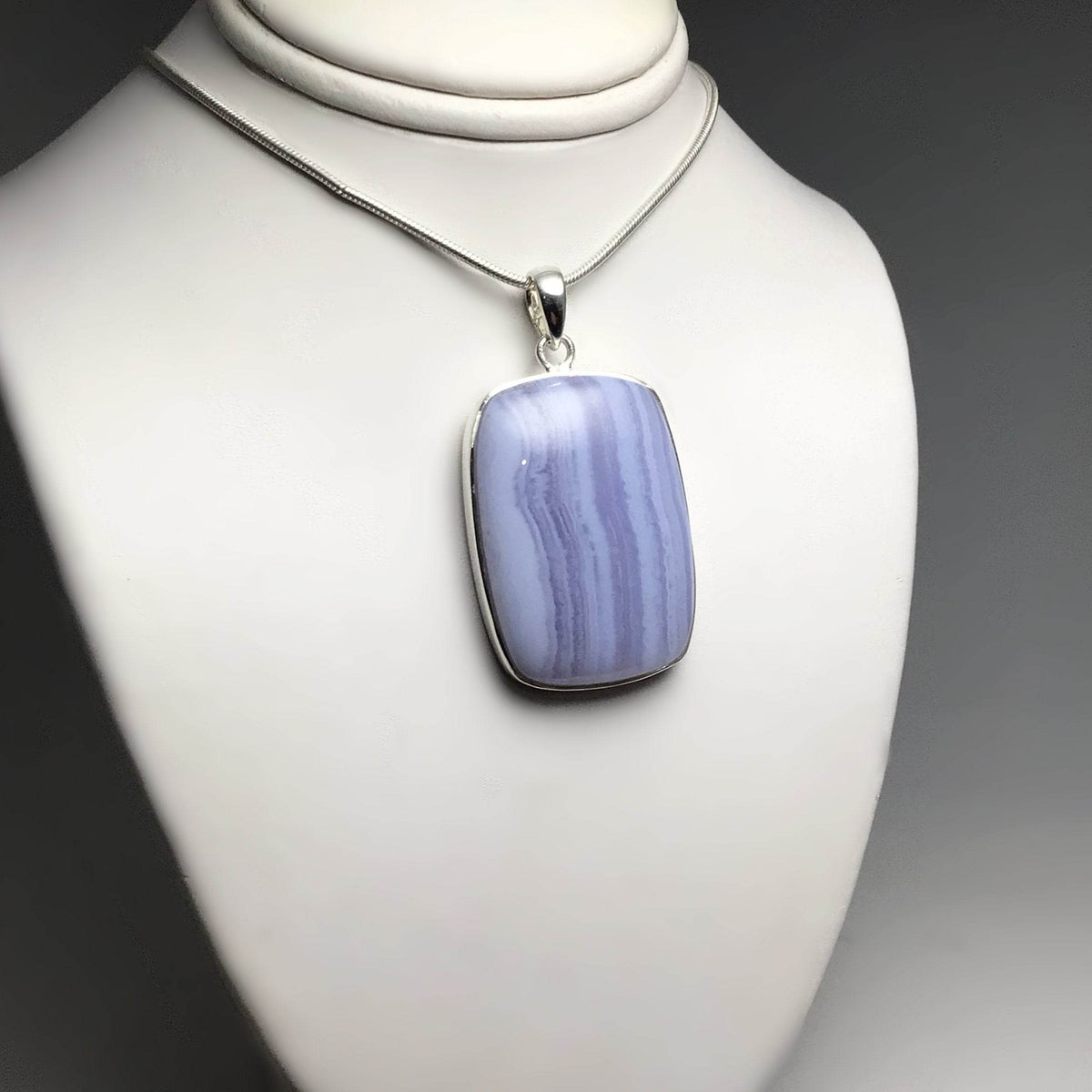 Blue Lace Agate Pendant-Rocks and Gems Canada