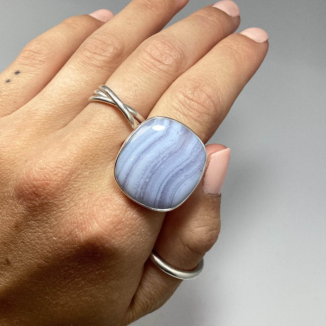 Blue Lace Agate Ring-Rocks and Gems Canada
