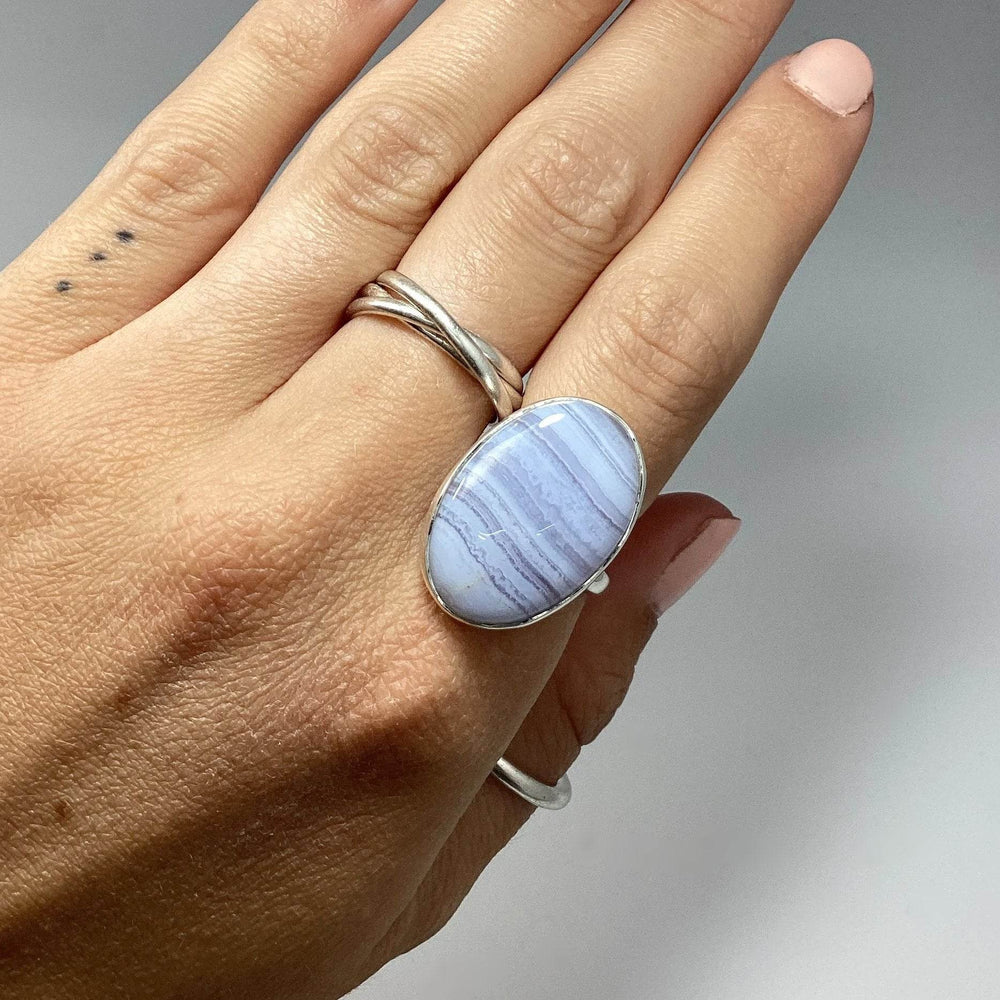 Blue Lace Agate Ring-Rocks and Gems Canada