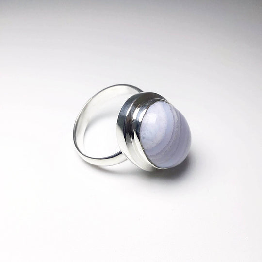 Blue Lace Agate Ring-Rocks and Gems Canada