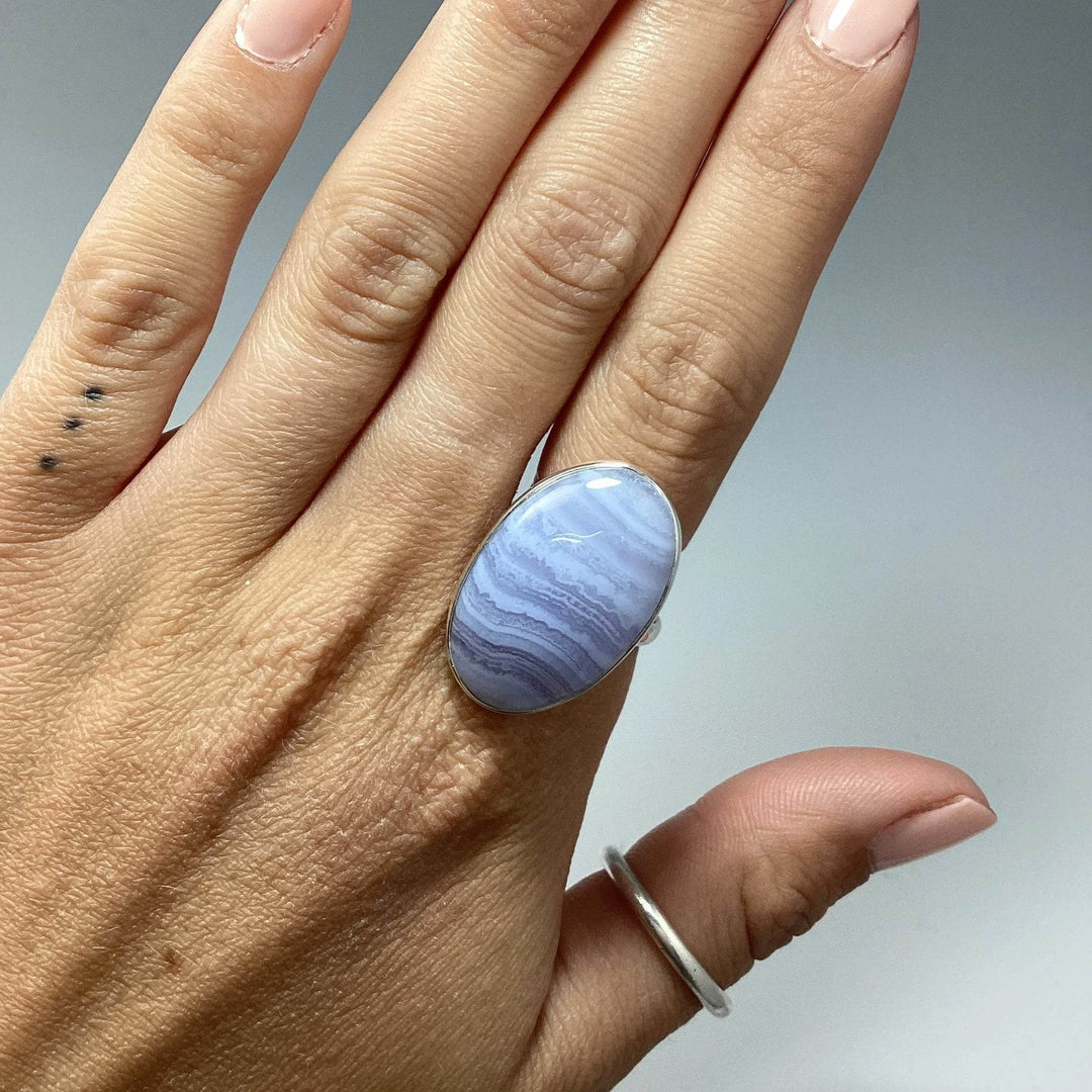 Blue Lace Agate Ring-Rocks and Gems Canada