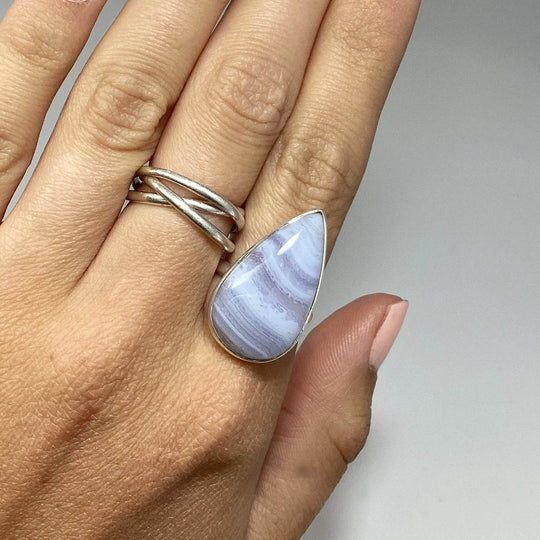 Blue Lace Agate Ring-Rocks and Gems Canada