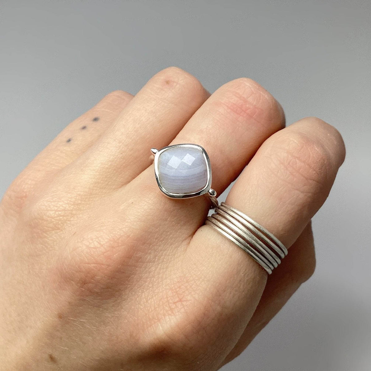 Blue Lace Agate Ring-Rocks and Gems Canada