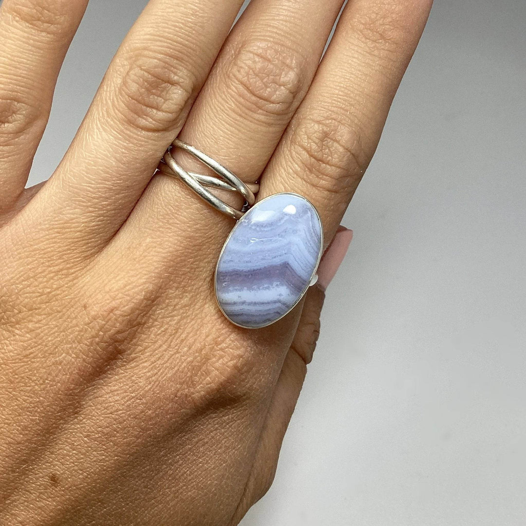 Blue Lace Agate Ring-Rocks and Gems Canada