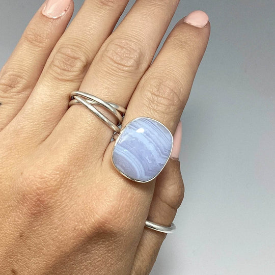Blue Lace Agate Ring-Rocks and Gems Canada