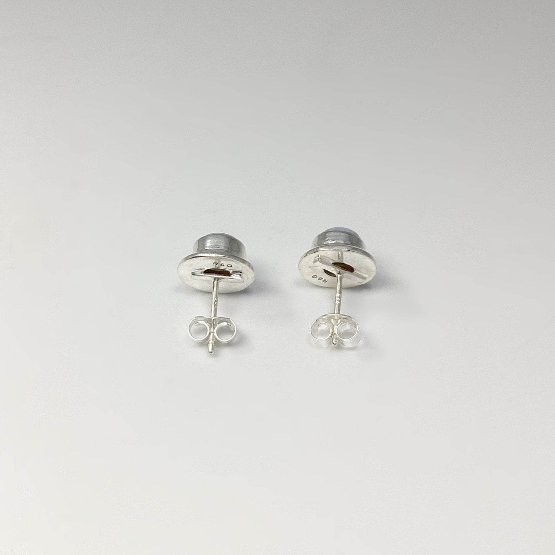 Blue Lace Agate Stud Earrings-Rocks and Gems Canada