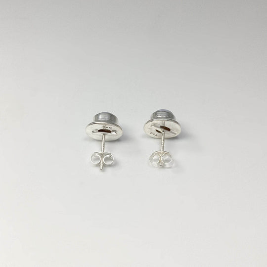 Blue Lace Agate Stud Earrings-Rocks and Gems Canada