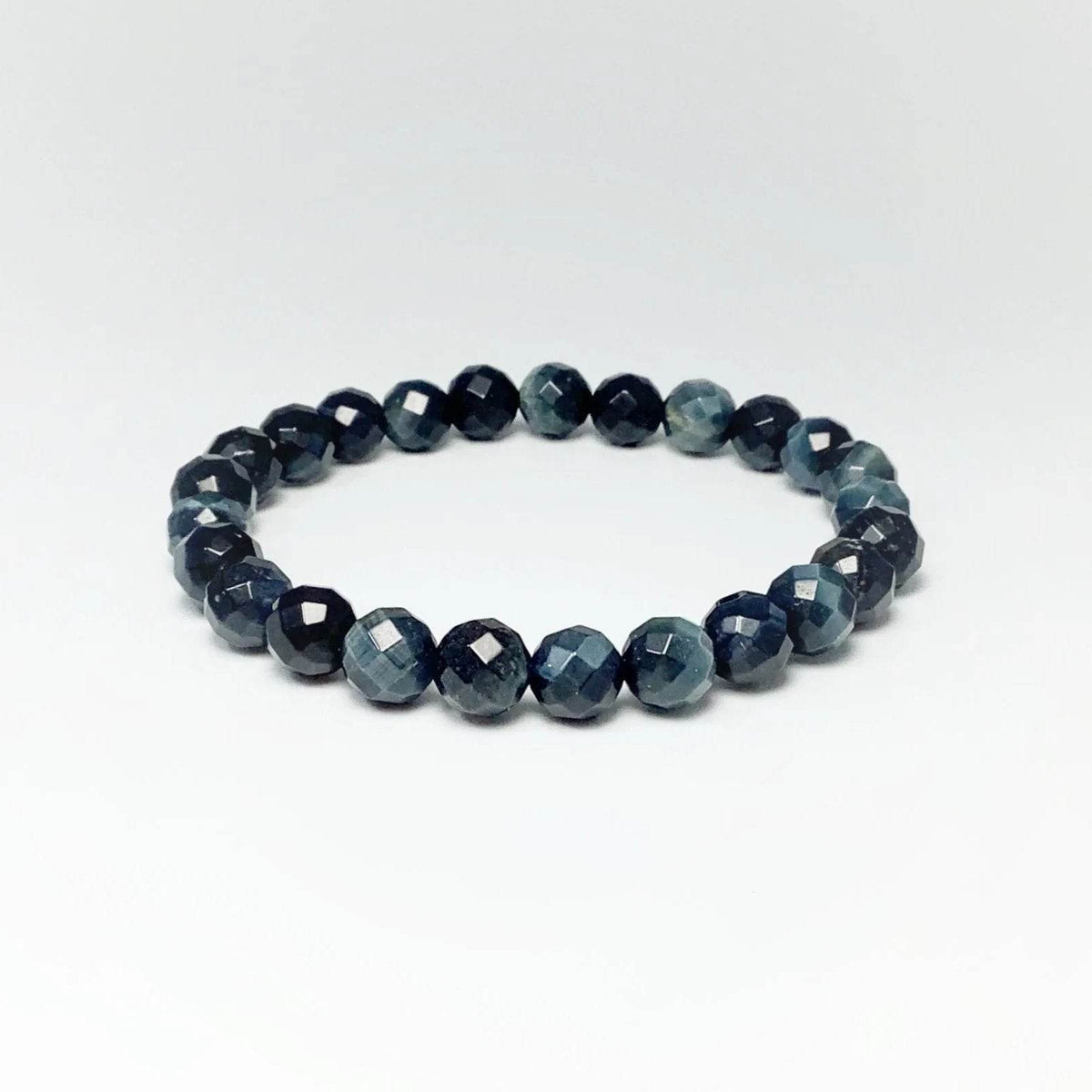 Blue Tiger Eye Faceted Beaded Bracelet-Rocks and Gems Canada