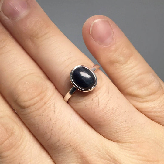 Blue Tiger Eye Ring-Rocks and Gems Canada