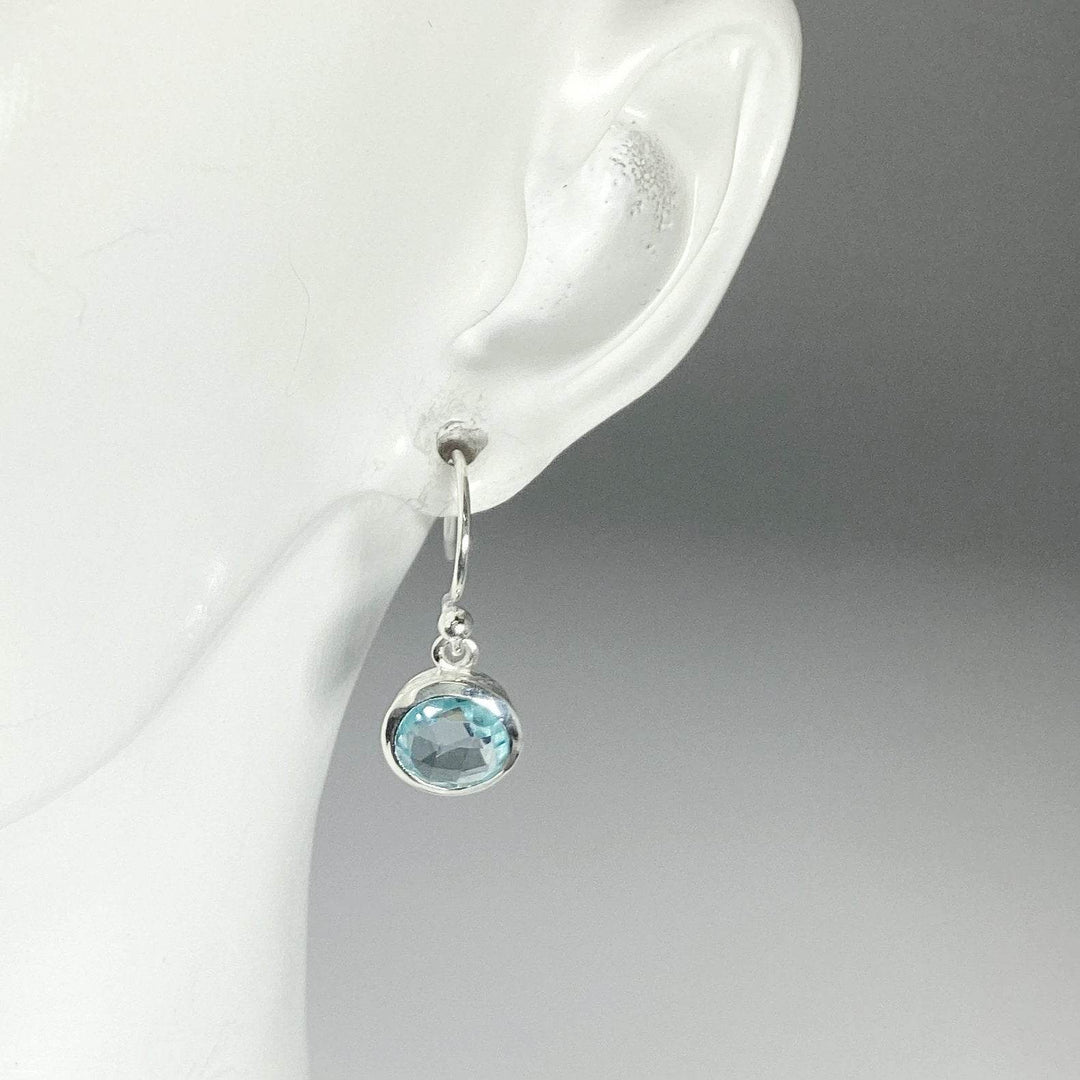Blue Topaz Dangle Earrings-Rocks and Gems Canada