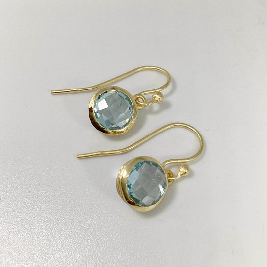 Blue Topaz Dangle Earrings-Rocks and Gems Canada