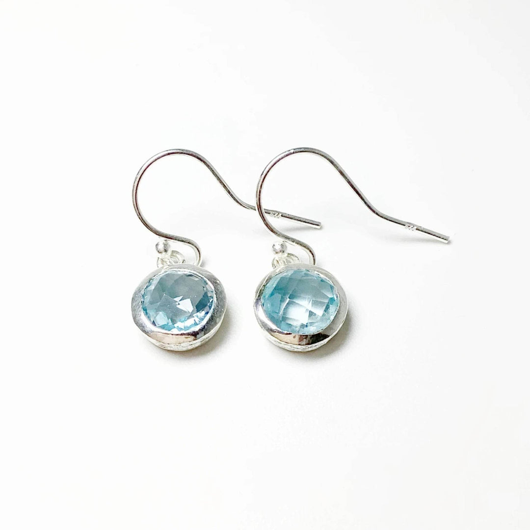 Blue Topaz Dangle Earrings-Rocks and Gems Canada