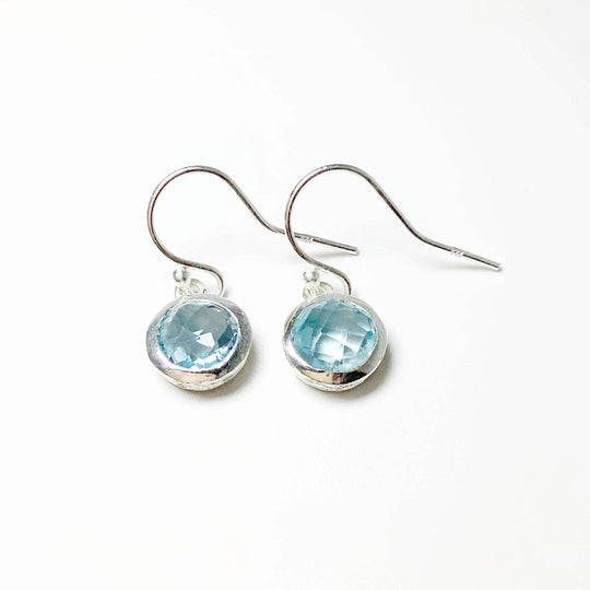 Blue Topaz Dangle Earrings-Rocks and Gems Canada