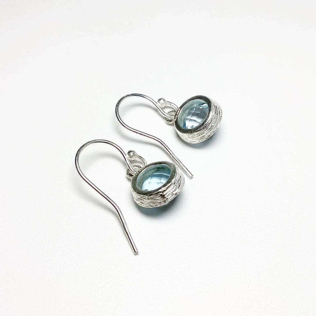 Blue Topaz Dangle Earrings-Rocks and Gems Canada