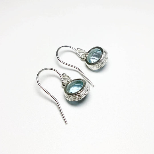 Blue Topaz Dangle Earrings-Rocks and Gems Canada
