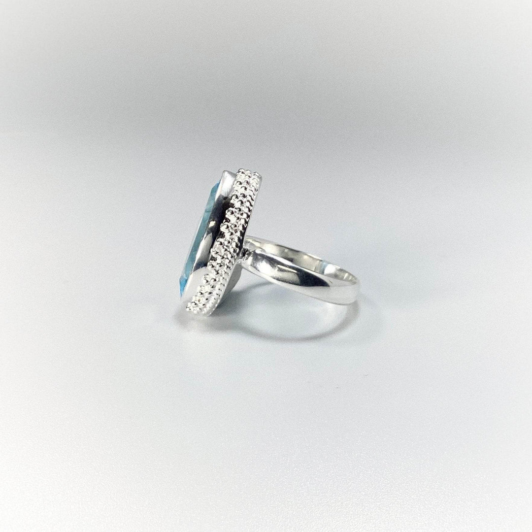 Blue Topaz Marquise Cut Ring-Rocks and Gems Canada