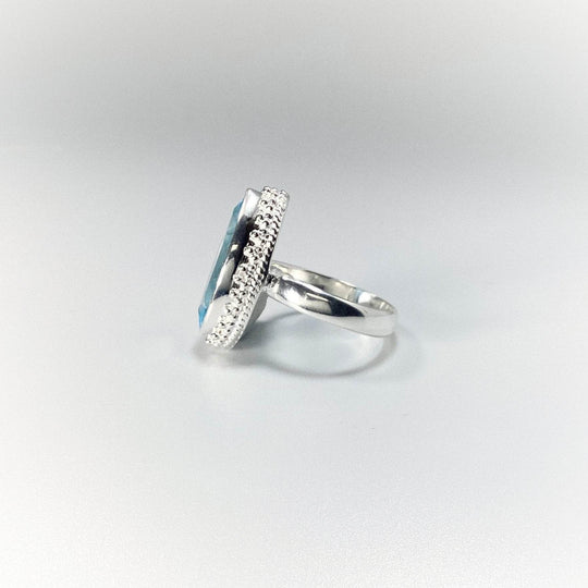 Blue Topaz Marquise Cut Ring-Rocks and Gems Canada