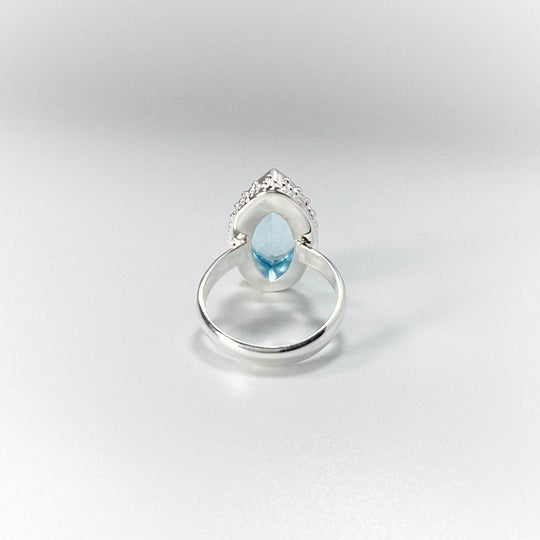 Blue Topaz Marquise Cut Ring-Rocks and Gems Canada