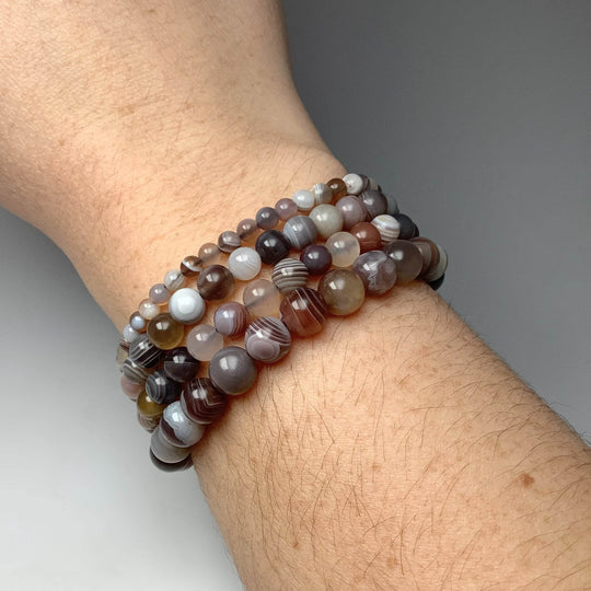 Botswana Agate Beaded Bracelet-Rocks and Gems Canada