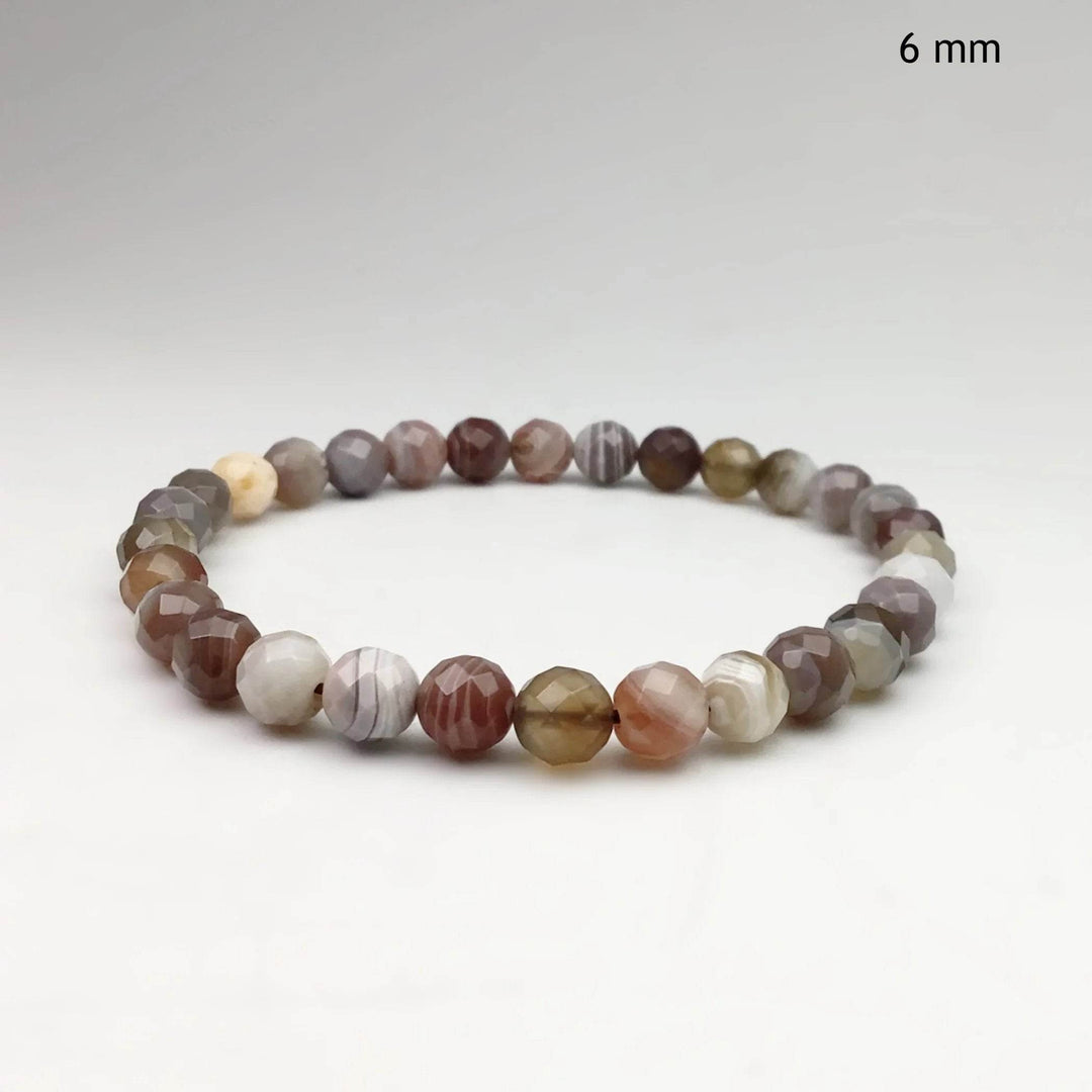 Botswana Agate Faceted Beaded Bracelet-Rocks and Gems Canada
