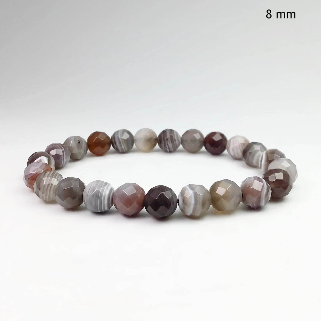 Botswana Agate Faceted Beaded Bracelet-Rocks and Gems Canada