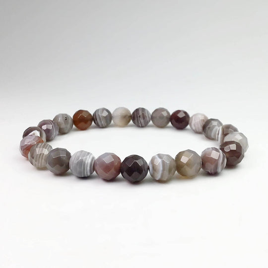 Botswana Agate Faceted Beaded Bracelet-Rocks and Gems Canada