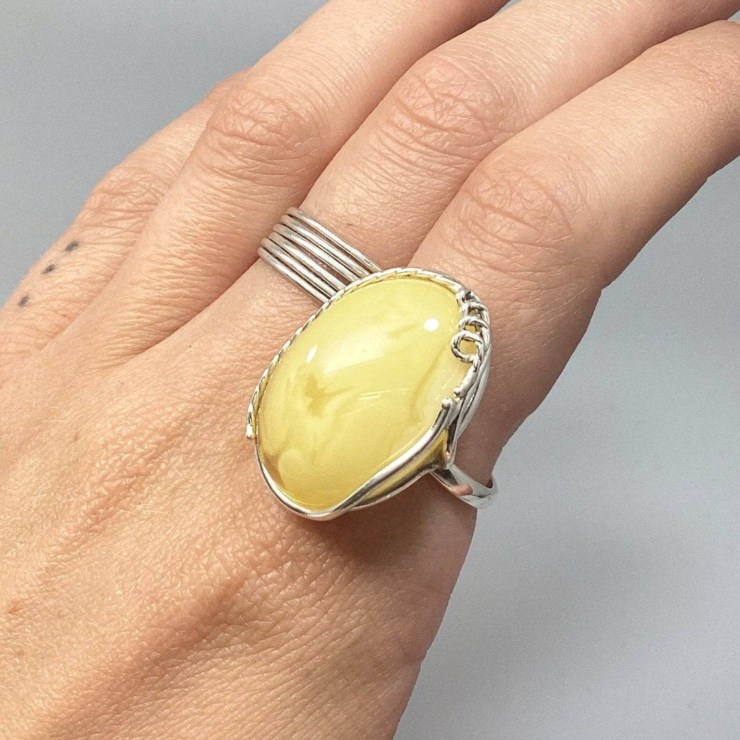 Butterscotch Amber Ring-Rocks and Gems Canada