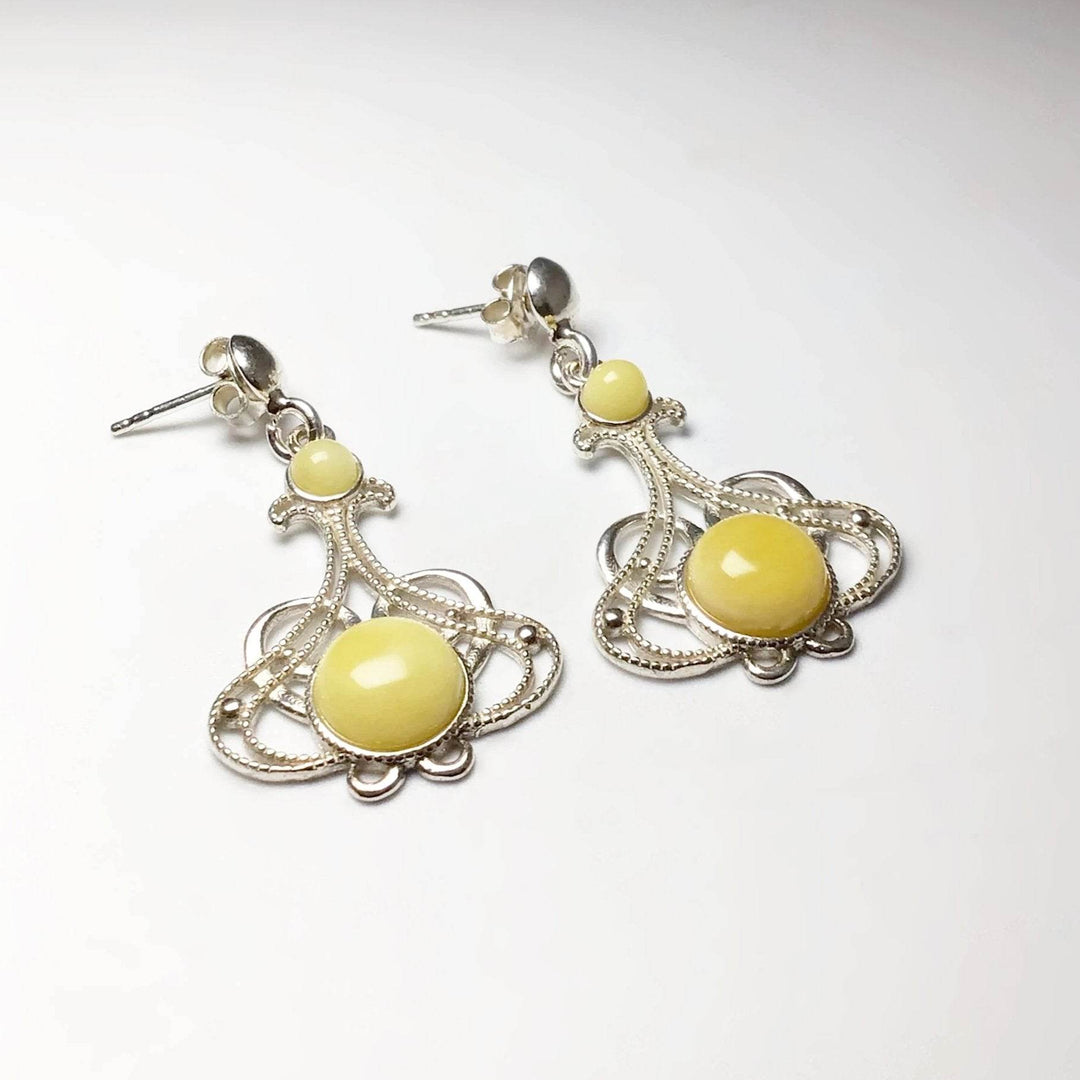 Butterscotch Amber Stud Earrings-Rocks and Gems Canada