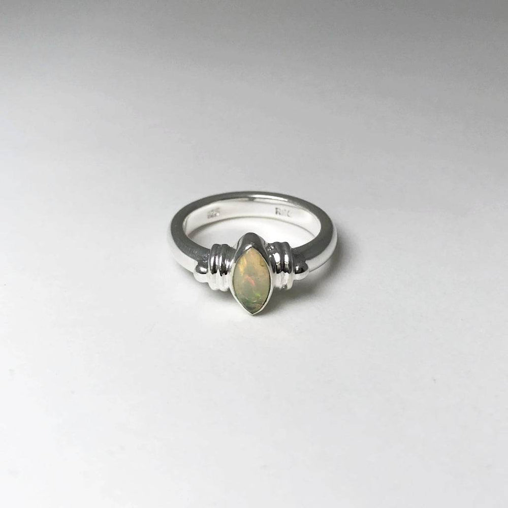 Cabochon Ethiopian Fire Opal Ring-Rocks and Gems Canada