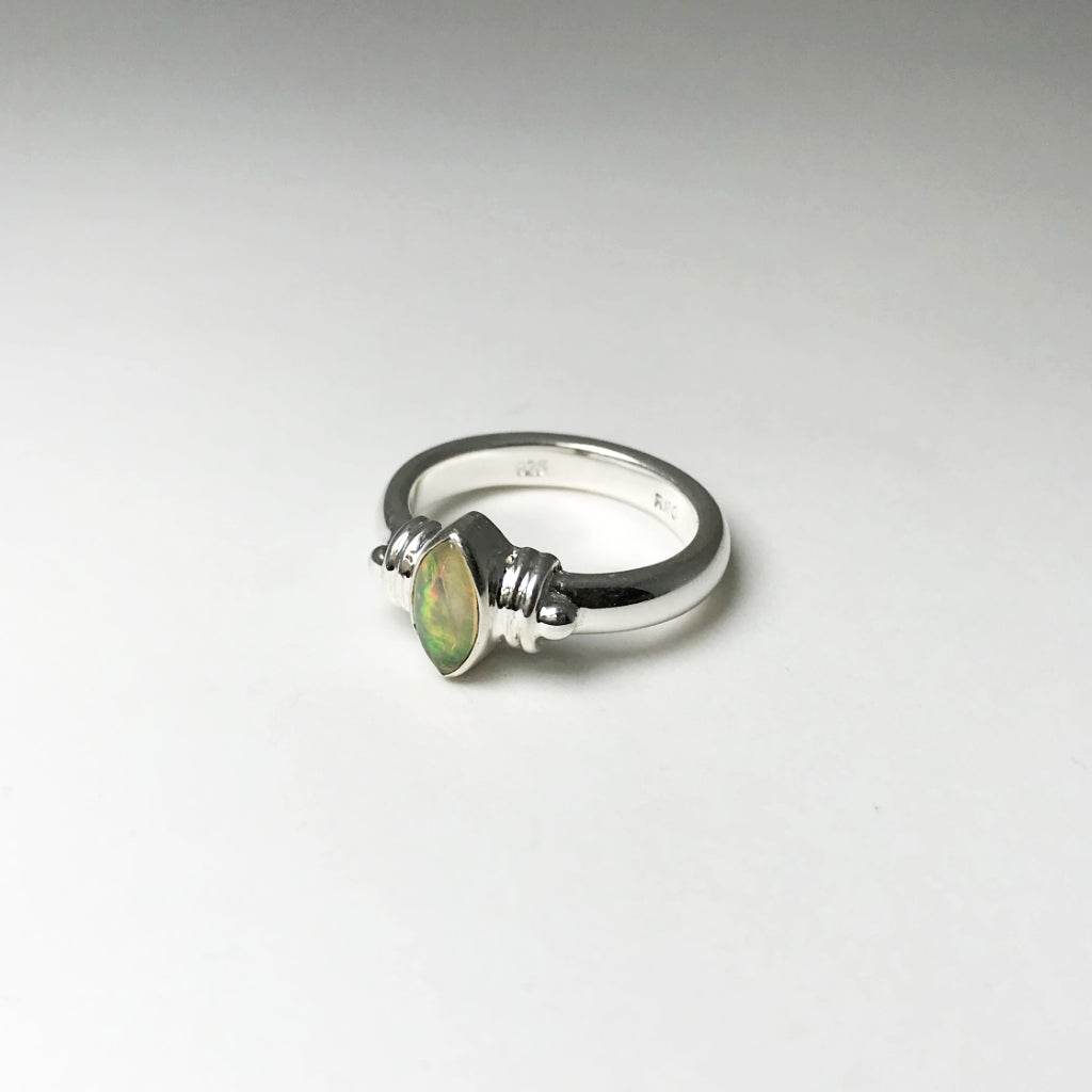 Cabochon Ethiopian Fire Opal Ring-Rocks and Gems Canada