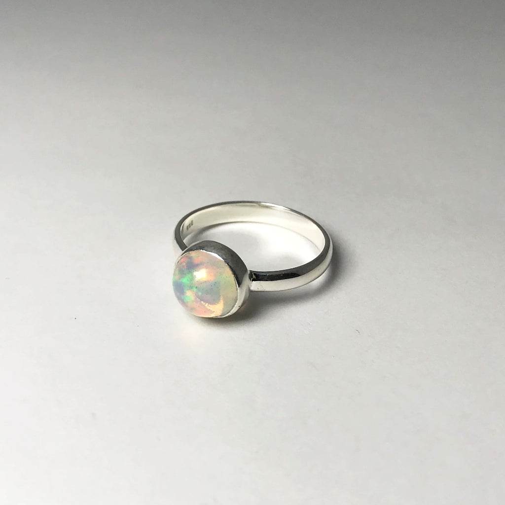 Cabochon Ethiopian Fire Opal Ring-Rocks and Gems Canada