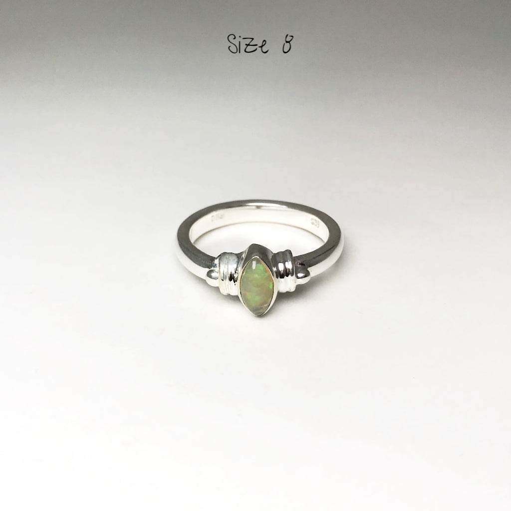 Cabochon Ethiopian Fire Opal Ring-Rocks and Gems Canada