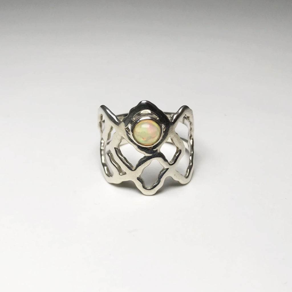 Cabochon Ethiopian Fire Opal Ring-Rocks and Gems Canada