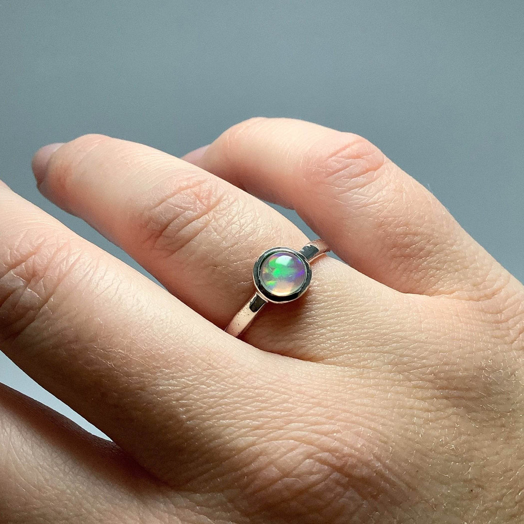 Cabochon Ethiopian Fire Opal Ring-Rocks and Gems Canada